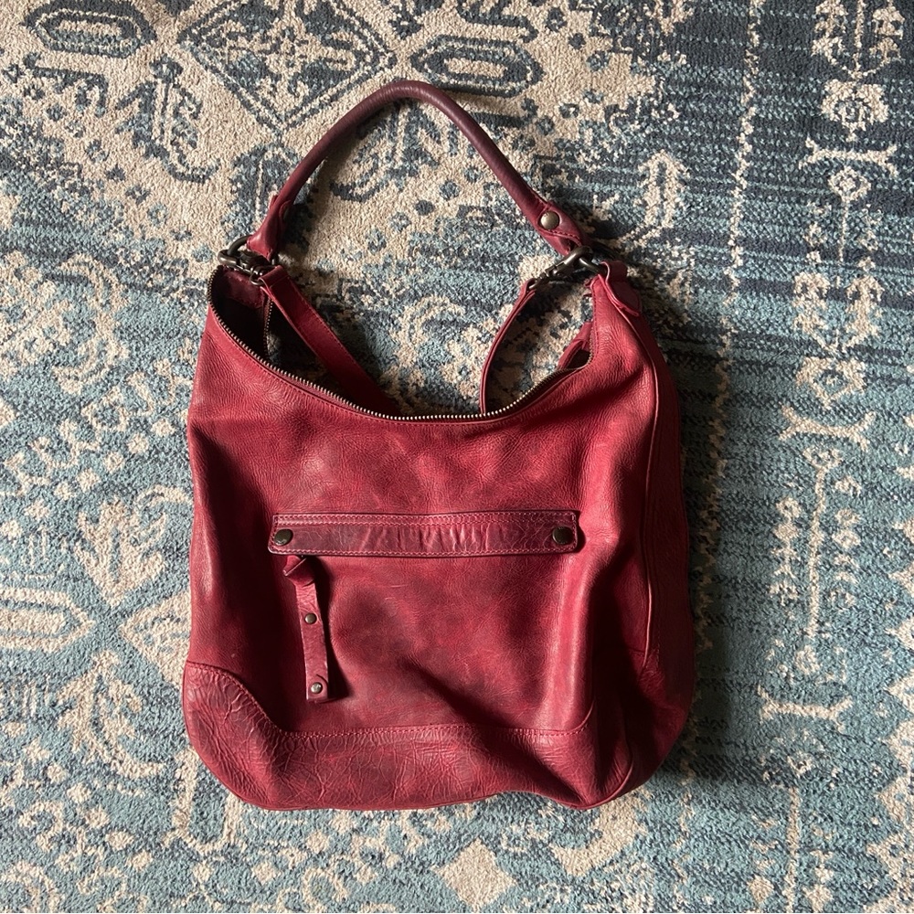Frye burgundy Melissa leather slouch hobo tote/crossbody (convertible)